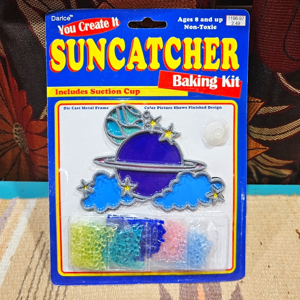 Rare NEW Darice Planet Stars Saturn Sun catcher Baking Kit w/suction Kidcore